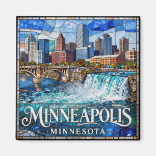 Minneapolis Mississippi River Stadtansicht 🌊 Magnet