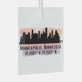 Minneapolis MN City Skyline Glasdekoration Ornament Aus Glas (Vorderseite Rechts)