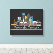 Minneapolis, MN Skyline Canvas Print Leinwanddruck (Insitu (Holzboden))