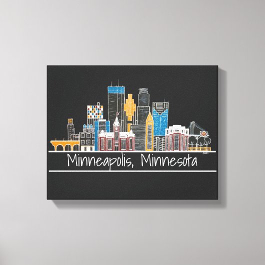 Minneapolis, MN Skyline Canvas Print Leinwanddruck (Vorderseite)