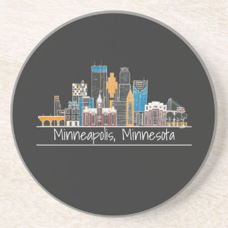 Minneapolis, MN Skyline Coaster Getränkeuntersetzer