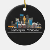 Minneapolis, MN Skyline Keramik Ornament (Vorne)