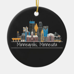 Minneapolis, MN Skyline Keramik Ornament