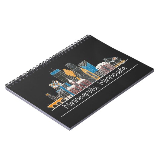 Minneapolis, MN Skyline-Notebook Notizblock (Linke Seite)