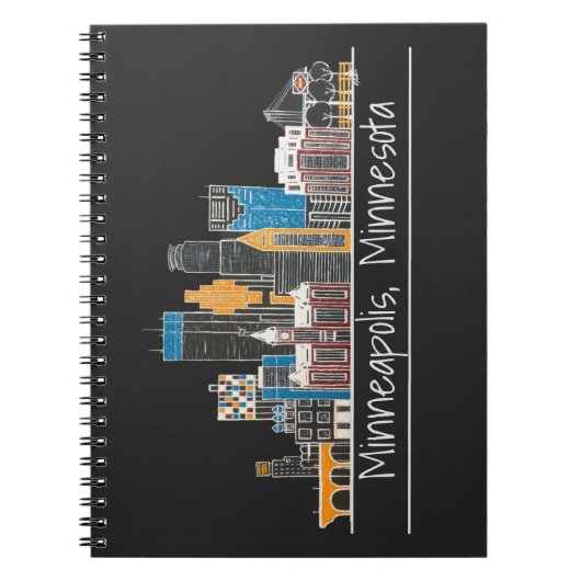 Minneapolis, MN Skyline-Notebook Notizblock (Vorderseite)