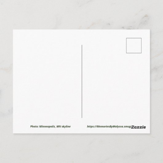 Minneapolis, MN Skyline Postkarte (Rückseite)