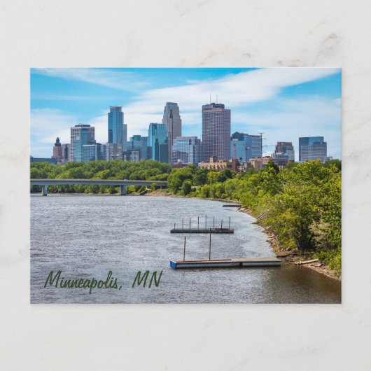 Minneapolis, MN Skyline Postkarte (Vorderseite)