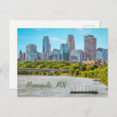 Minneapolis, MN Skyline Postkarte (Vorne/Hinten)