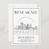 Minneapolis Moderner Deko | Änderung der Anschrift Ankündigungspostkarte (Vorne/Hinten)