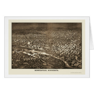 Minneapolis, panoramische Karte Mangans - 1885