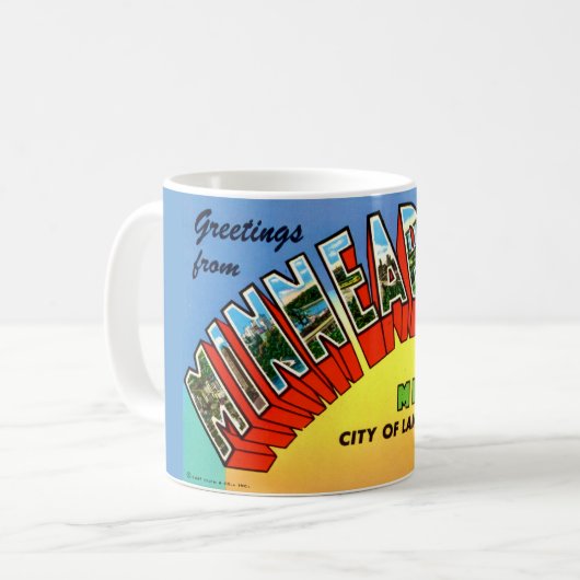 Minneapolis Postkarten-Tasse Kaffeetasse (Vorderseite Links)