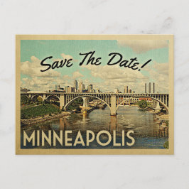 Minneapolis Save the Date Vintage Postkarten