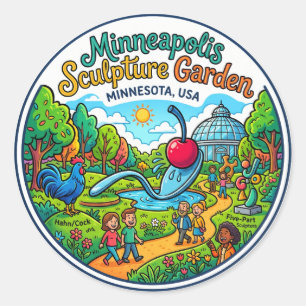 Minneapolis Sculpture Garden USA Runder Aufkleber