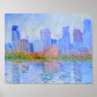 Minneapolis, Seestadt, Monet Skyline Holzkunst Poster
