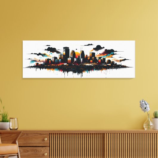 Minneapolis Skyline Leinwand Art (Insitu (Wohnzimmer))