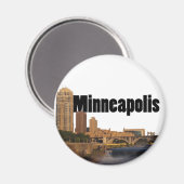 Minneapolis Skyline mit Minneapolis im Himmel Magnet (Vorderseite/Rückseite)