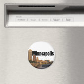Minneapolis Skyline mit Minneapolis im Himmel Magnet (In Situ (Geschirrspüler))