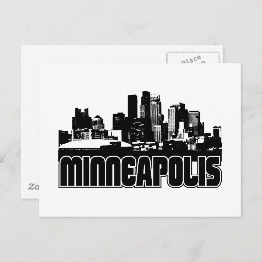 Minneapolis Skyline Postkarte (Vorne/Hinten)