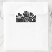 Minneapolis Skyline Runder Aufkleber (Tasche)