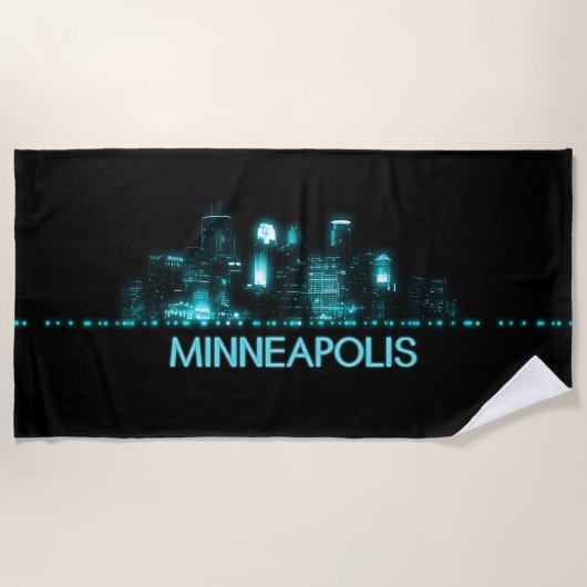 Minneapolis Skyline Strandtuch (Vorderseite)