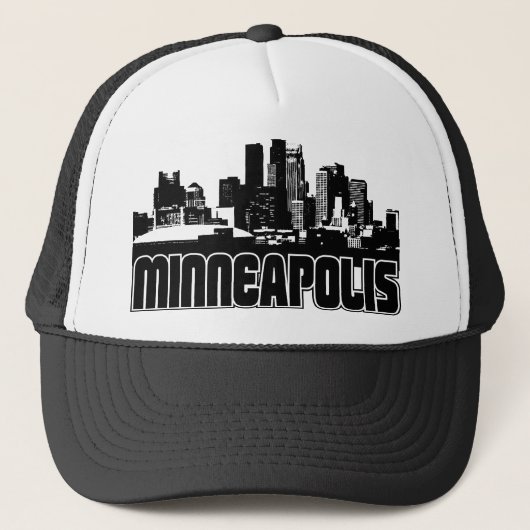 Minneapolis-Skyline Truckerkappe (Vorderseite)