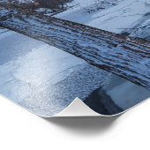 Minneapolis-Skyline und eisgezogener Fluss Fotodruck (Ecke)