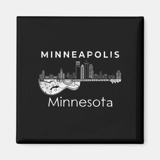Minneapolis Souvenir Men Minnesota Musikgitarre Magnet (Vorne)