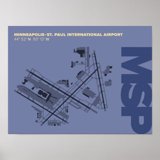 Minneapolis-St. Paul Airport (MSP) Diagramm Poster (Vorne)