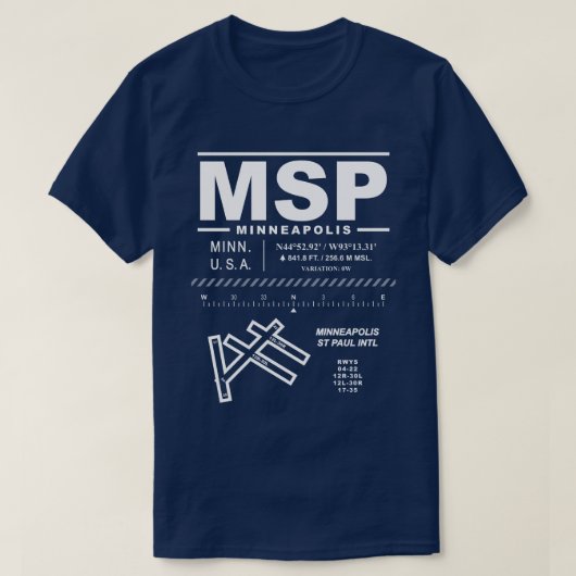 Minneapolis St Paul International Airport MSP T-Shirt (Design vorne)