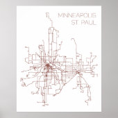Minneapolis-St. Paul Transit Routes (Print) Poster (Vorne)