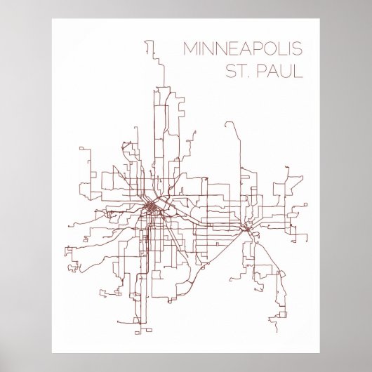 Minneapolis-St. Paul Transit Routes (Print) Poster (Vorne)