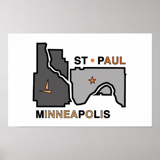 Minneapolis St. Paul Twin City Liebe Poster (Vorne)