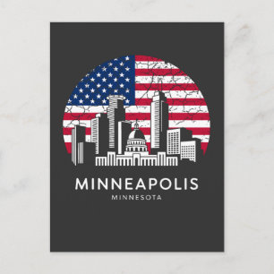 Minneapolis Stadt Minnesota Flagge Postkarte