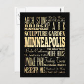 Minneapolis Stadt Minnesota Staat Typografie Postkarte (Vorne/Hinten)