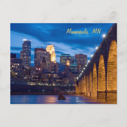 Minneapolis Stone Arch Bridge Postcard Postkarte (Vorderseite)