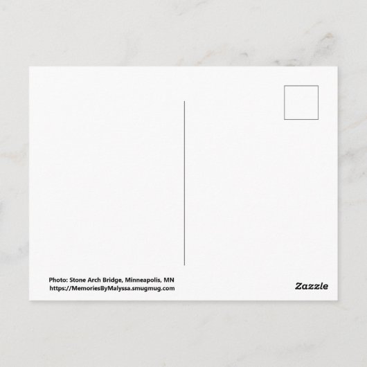Minneapolis Stone Arch Bridge Postcard Postkarte (Rückseite)
