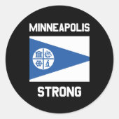 Minneapolis Strong Classic Round Stickers (Vorderseite)
