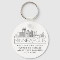 Minneapolis Stylized Skyline | Benutzerdefinierter