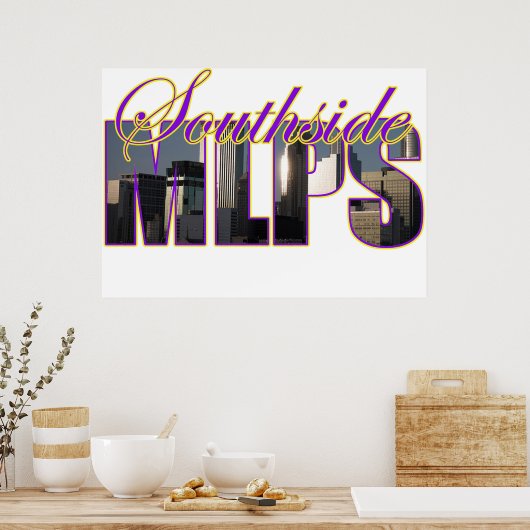Minneapolis südseitiges Himmelslinienposter Poster (Küche)