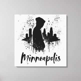Minneapolis Tintenpatrone Skyline Leinwand Art