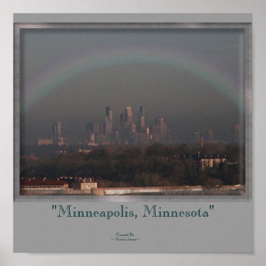 Minneapolis und Regenbogen Poster (Vorne)