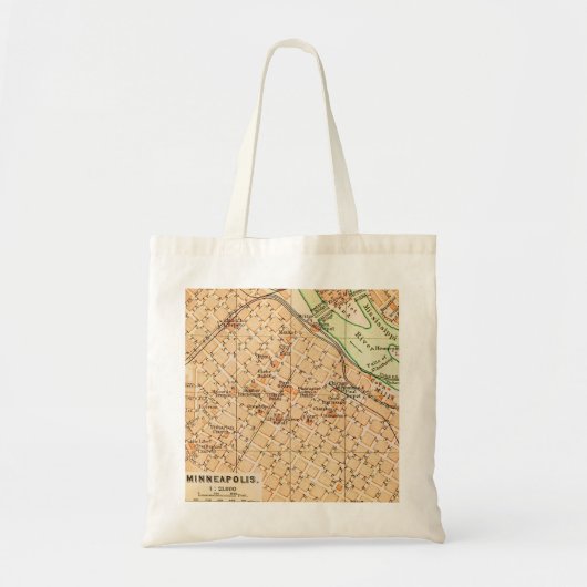 Minneapolis Vintage-Karten-Tasche Tragetasche (Vorne)