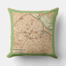 Minneapolis Vintage Map Throw Pillow Kissen
