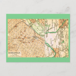 Minneapolis Vintage-Straßenkarte Postkarte