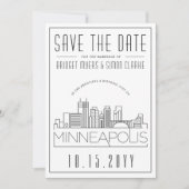 Minneapolis Wedding Skyline Save the Date Einladung (Vorderseite)