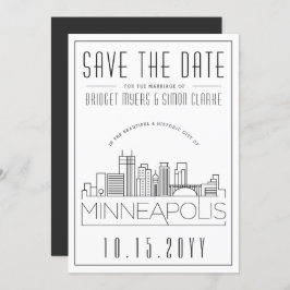 Minneapolis Wedding Skyline Save the Date Einladung