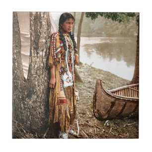 Minnehaha 1897 Native American Hiawatha Vintage Fliese