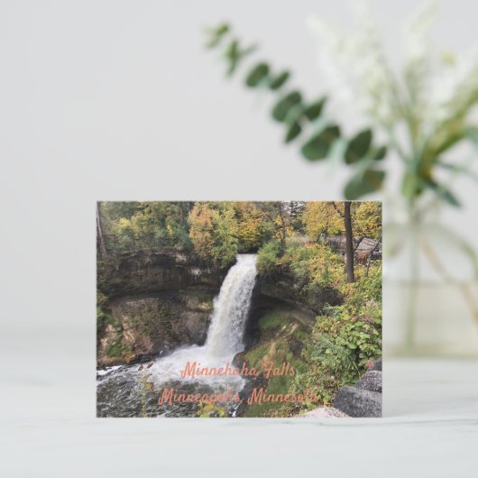 Minnehaha Falls Postkarte (Stehend Vorderseite)