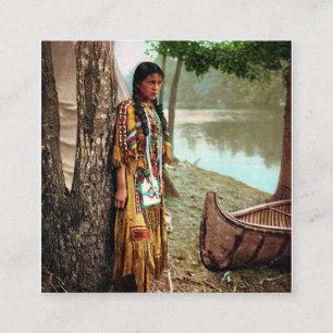 Minnehaha - indianischer Hiawatha 1904 Quadratische Visitenkarte