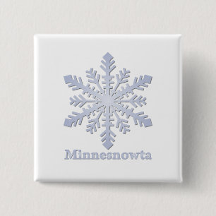 Minnesnowta Blue Snowflake Button